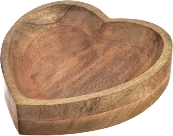 Cuenco de madera de mango en forma de corazón 25 × 25 cm