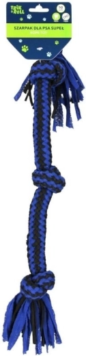 Tira y afloja con nudos azul – mordedor de algodón para perro 50 cm