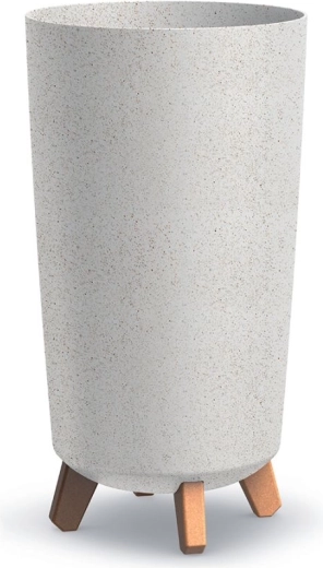 Maceta Gracia Tubus Slim Eco Wood 19,5 cm – blanca