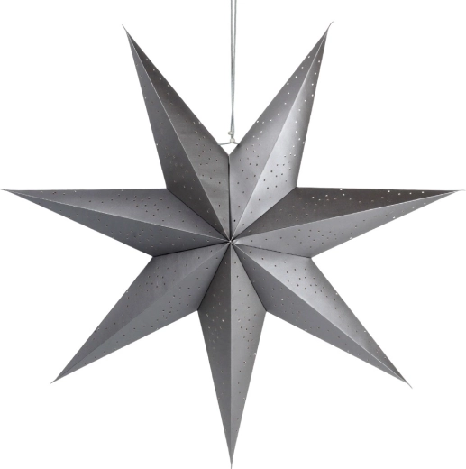 Estrella de papel con patrón calado, gris, 75 cm