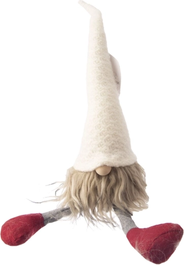Duende navideño de felpa blanco/rojo 42 cm