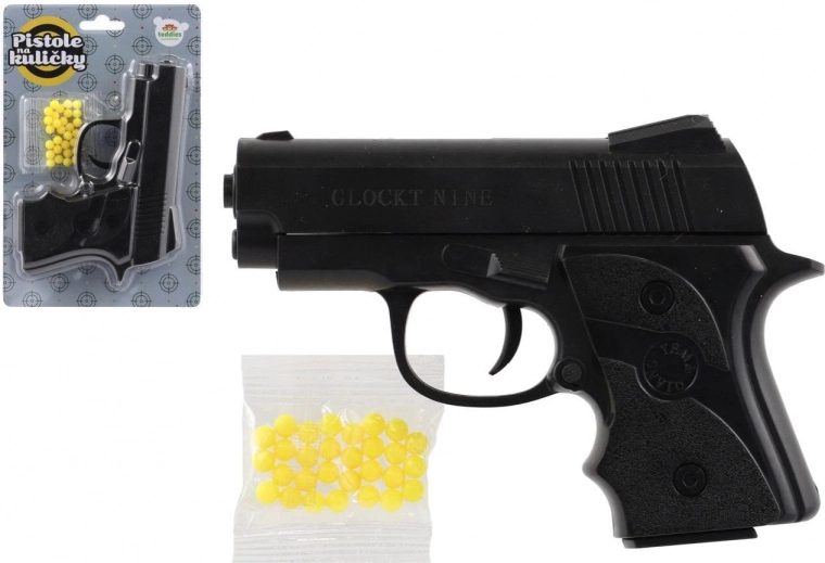 Pistola de plástico con bolitas 14 cm