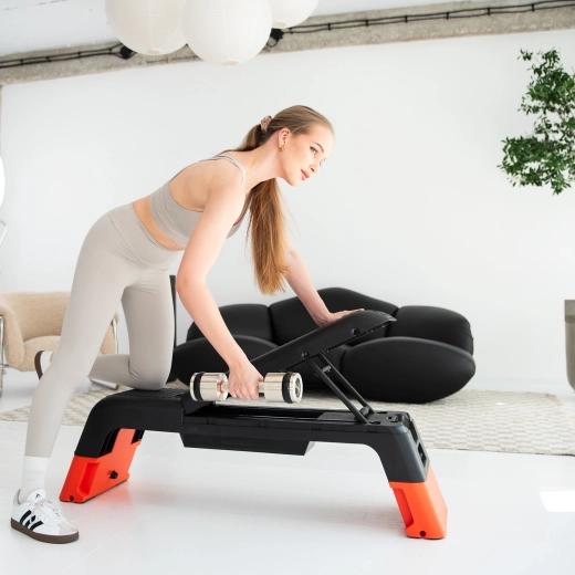 2 en 1: step y banco de musculación