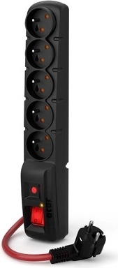 Protector contra sobretensiones con regleta alargadora Acar F5 Power 3 m, 16 A, negra