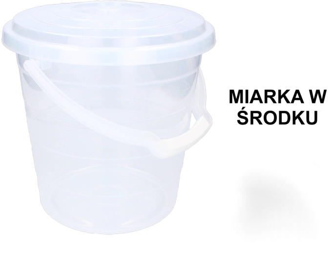 Cubo de plástico transparente con tapa 10 l
