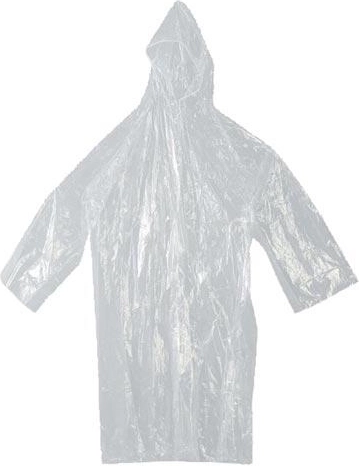 Impermeable de polietileno con broches a presión