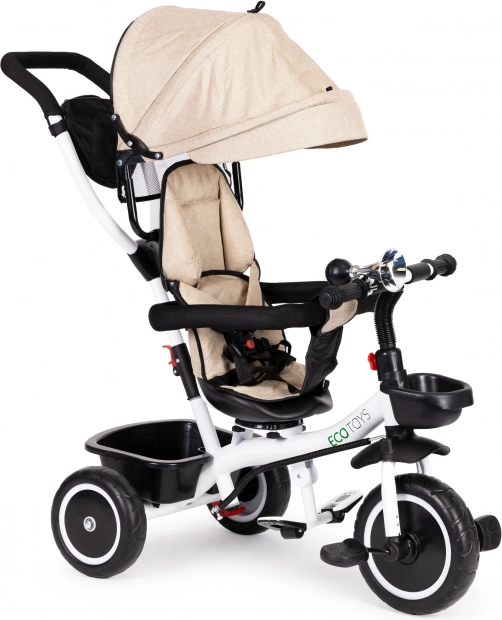 Triciclo infantil con asiento giratorio 360° ECOTOYS beige