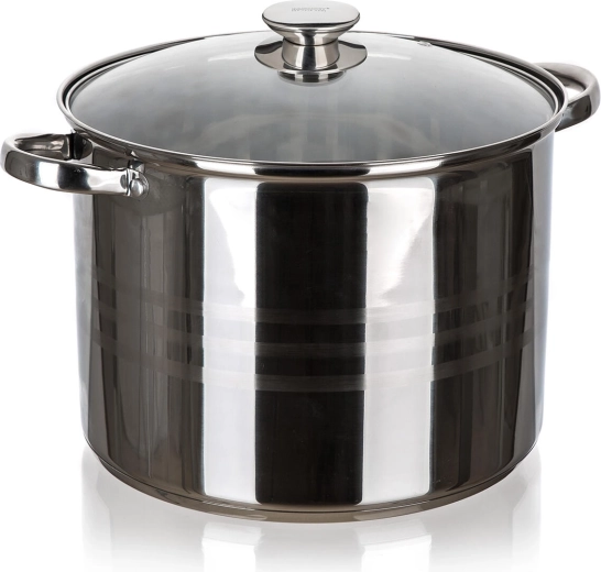 Olla de acero inoxidable 30 cm con tapa de cristal 16,2 l LIVING