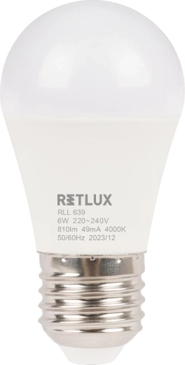 Bombilla LED RETLUX Mini Globe E27 6 W 4000 K