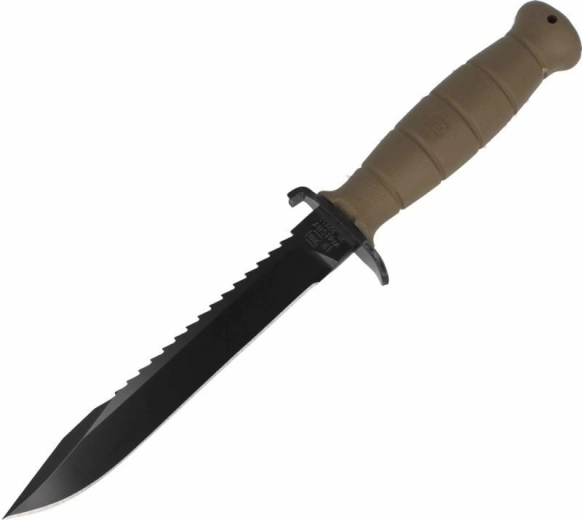 Cuchillo de supervivencia GLOCK FM81 Dark Earth con sierra, 16,5 cm