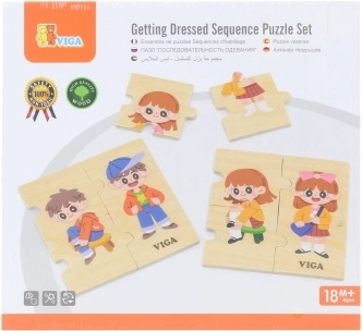 VIGA Puzzle educativo de madera Vestirse