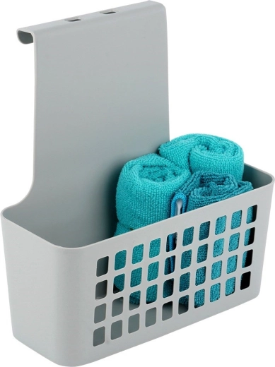 Cesta colgante de plástico para puerta, gris 23,5 × 10 × 24 cm