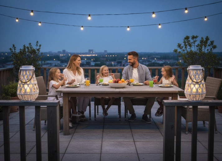 Listo también para las veladas en la terraza