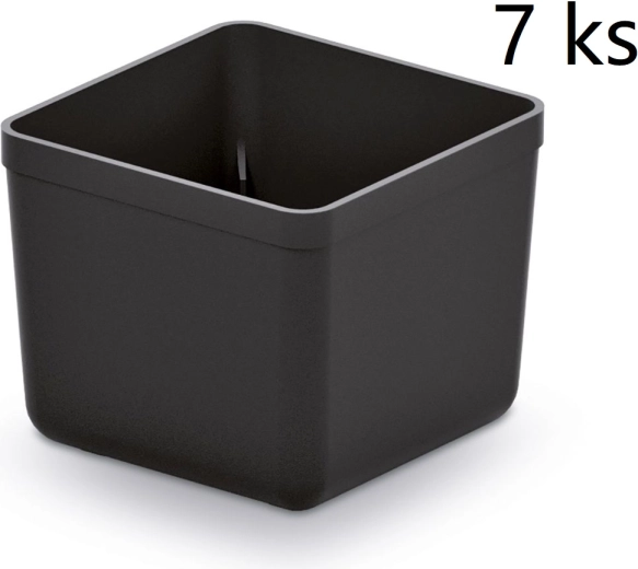 Juego de 7 cajas de plástico para herramientas Unite Box, negro, 55 × 55 × 165 mm