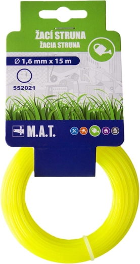 Hilo de corte de repuesto redondo 1,6 mm, 15 m, amarillo