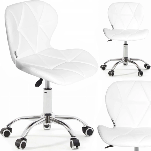Bauerkraft silla de oficina giratoria blanca de polipiel para niño