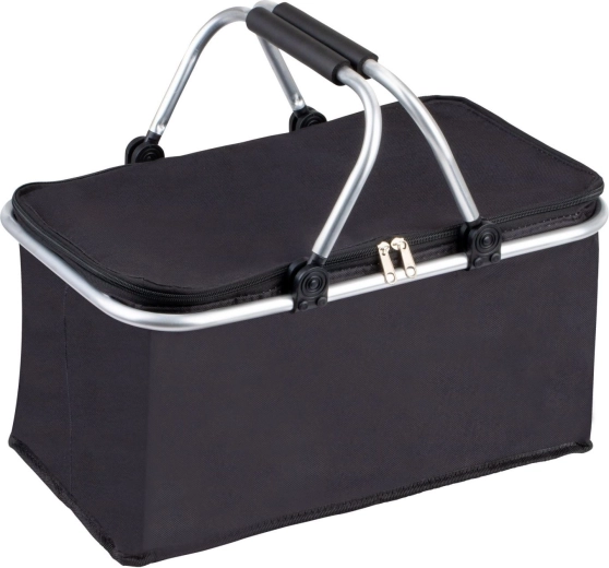 Cesta térmica plegable para compras y picnic con 2 asas - negra