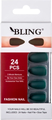 Uñas postizas Tipsy BLING Fashion Nail – verde botella, mate