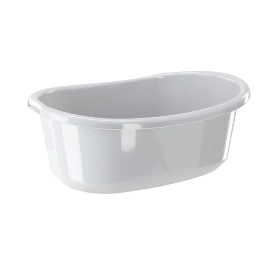 Palangana ovalada de plástico con asas 45 l, gris claro