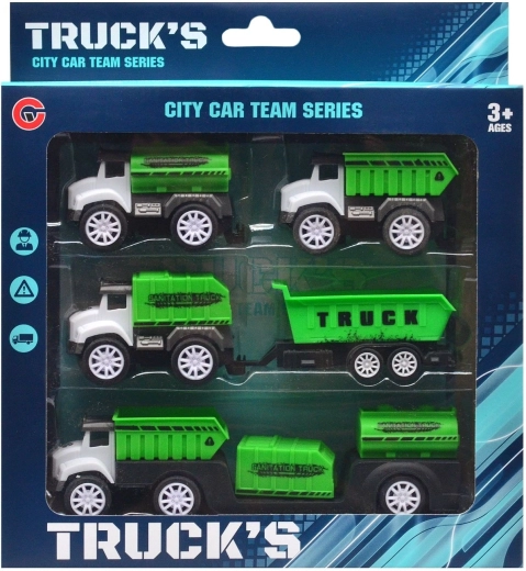 Set de vehículos municipales con tracción pull back (4 uds.)