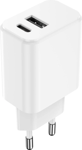 Cargador de red Setty de 20 W con USB‑C y USB