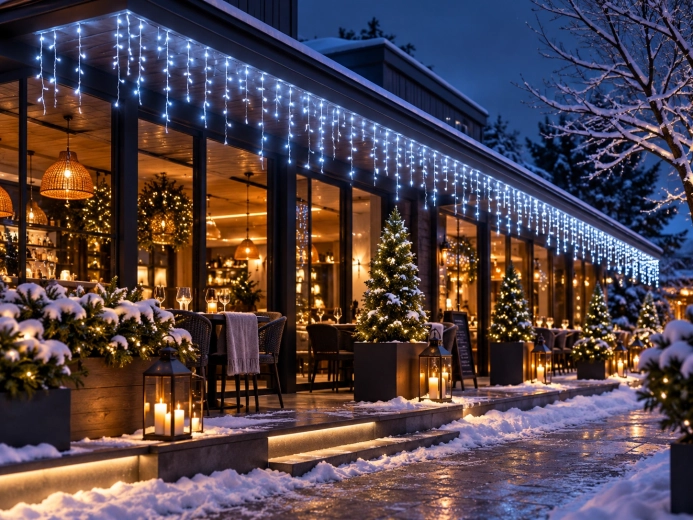 Iluminación elegante de la fachada
