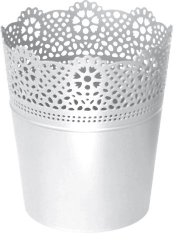 Maceta con encaje Prosperplast Lace – blanca