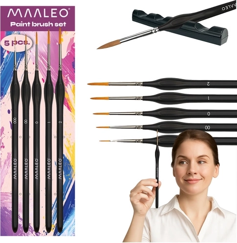 Set de 5 pinceles de pintura con soporte Maaleo
