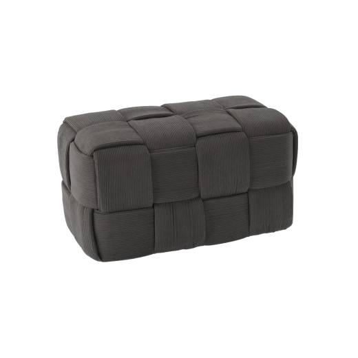 Taburete rectangular tejido en color gris oscuro