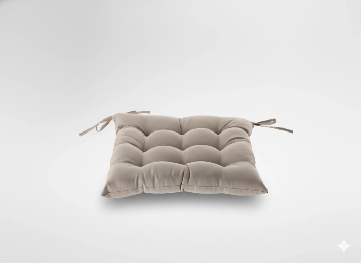 Cojín acolchado para silla 40 × 40 × 6 cm – natural