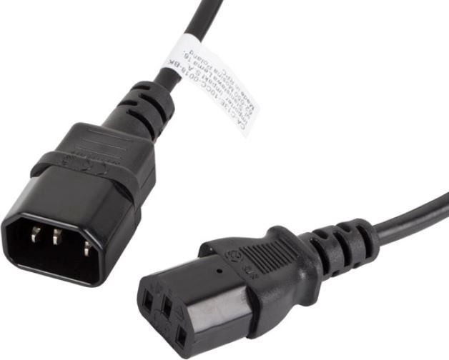Cable de alimentación prolongador LANBERG IEC C13 – C14, 1,8 m, negro