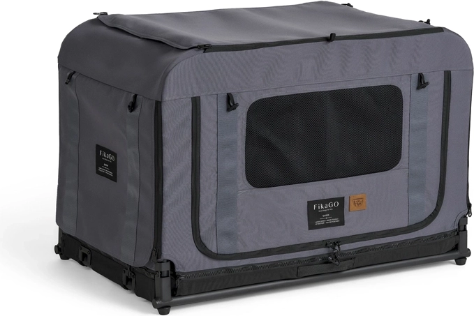 FIKAGO jaula plegable de transporte Queen M gris