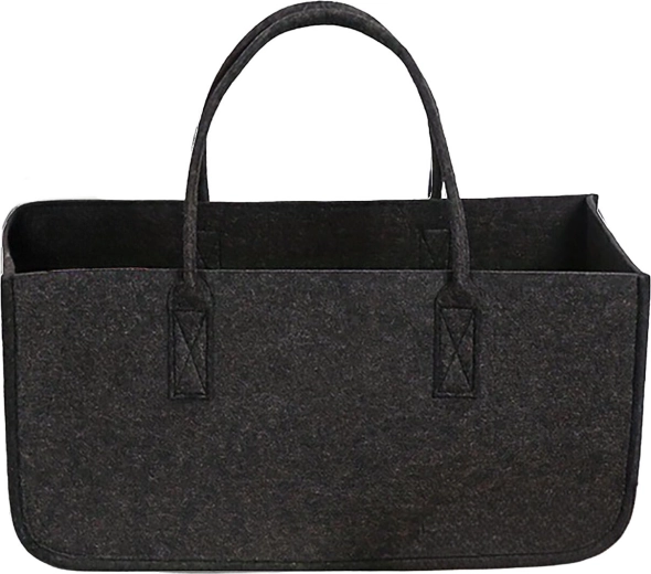 Bolsa para leña de fieltro 50 × 25 × 25 cm antracita