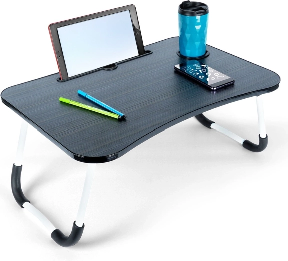 Mesa plegable para portátil y tableta para cama 61,5 × 40 × 26 cm