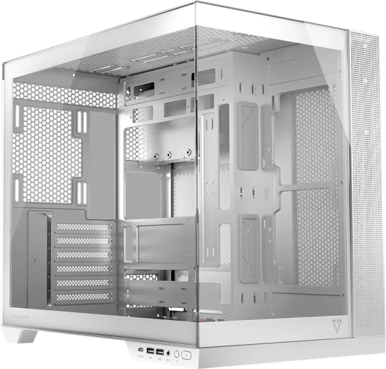 Caja de PC Volcano panorama midi blanca
