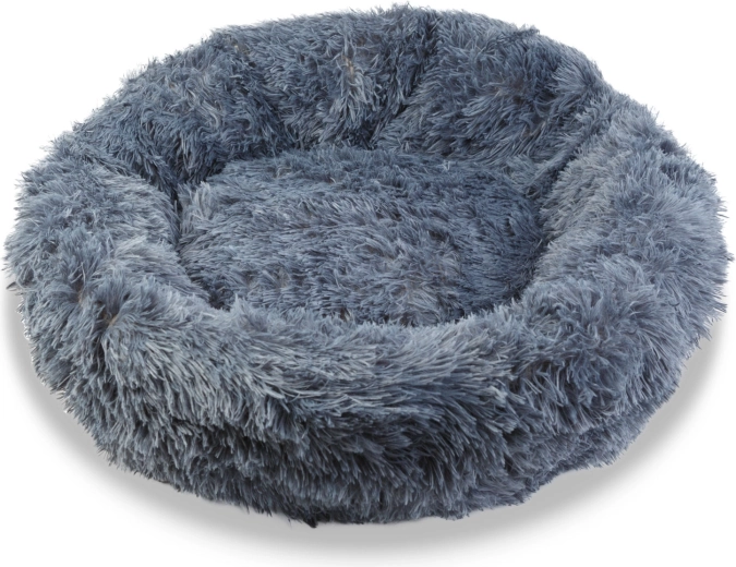 Cama redonda para perros XL de 80 cm, gris