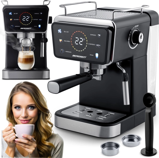 Cafetera de palanca 20 bar Berdsen negra
