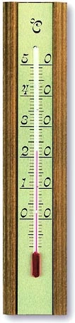 Termómetro de interior de madera con escala metálica 20 cm