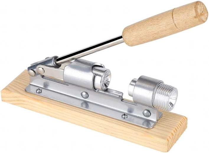 Cascanueces de acero sobre base de madera – cascanueces de palanca