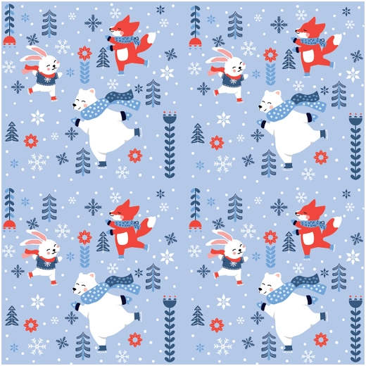 Servilletas Ciervos invernales con animalitos, 3 capas, 33 × 33 cm