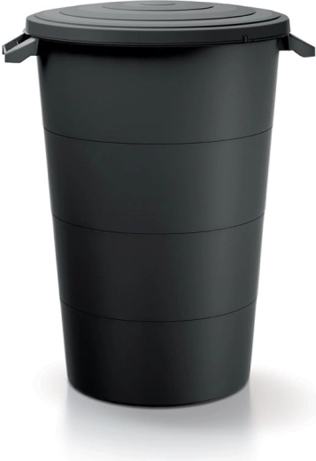 Contenedor de plástico con tapa y asas 160 l – reciclado negro