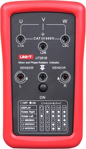 Uni-T UT261B probador de secuencia de fases y sentido de giro del motor