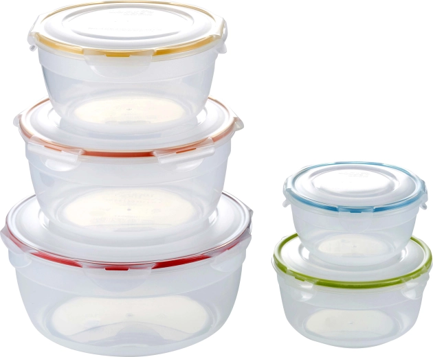 Juego de recipientes redondos para alimentos LOCK, 5 uds