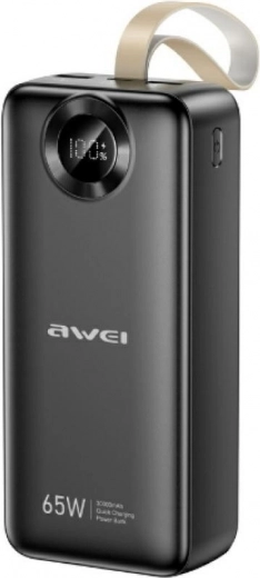 Powerbank Awei PA-34 30000 mAh 65 W con carga rápida, negra