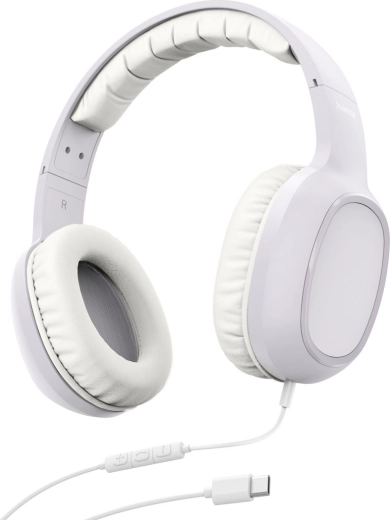 Auriculares de diadema con micrófono USB‑C blancos