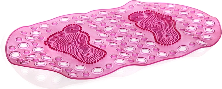 Alfombrilla antideslizante para bañera FEETS 67 × 35 cm, rosa transparente