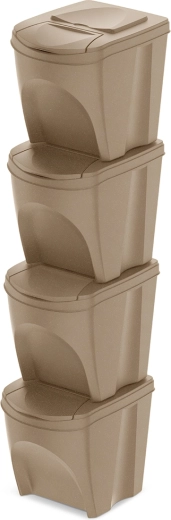 Juego de cubos de separación Sortibox Eco Wood 4×25 l – naturo eco