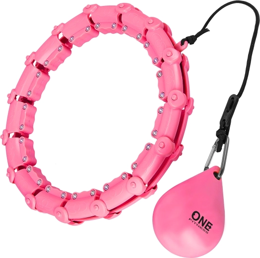 Hula hoop inteligente de masaje con peso ONE Fitness rosa
