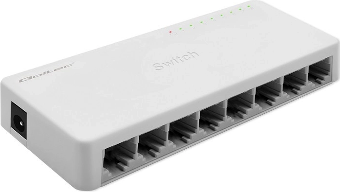 Conmutador de red 8× RJ45, LAN gigabit, Qoltec