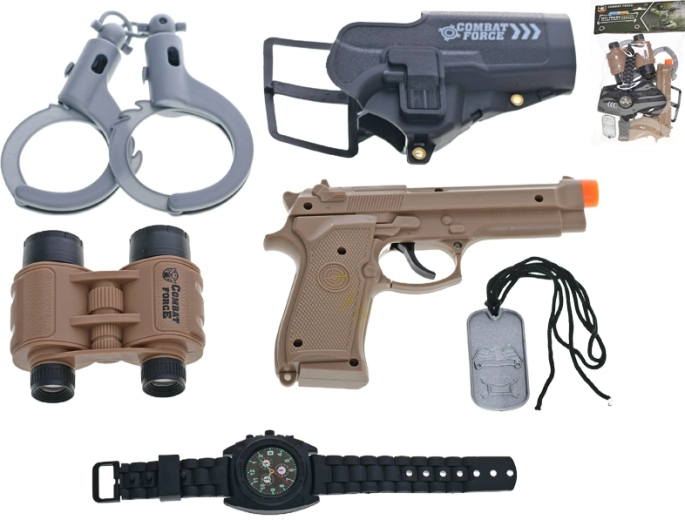 Set militar con pistola y accesorios para niños